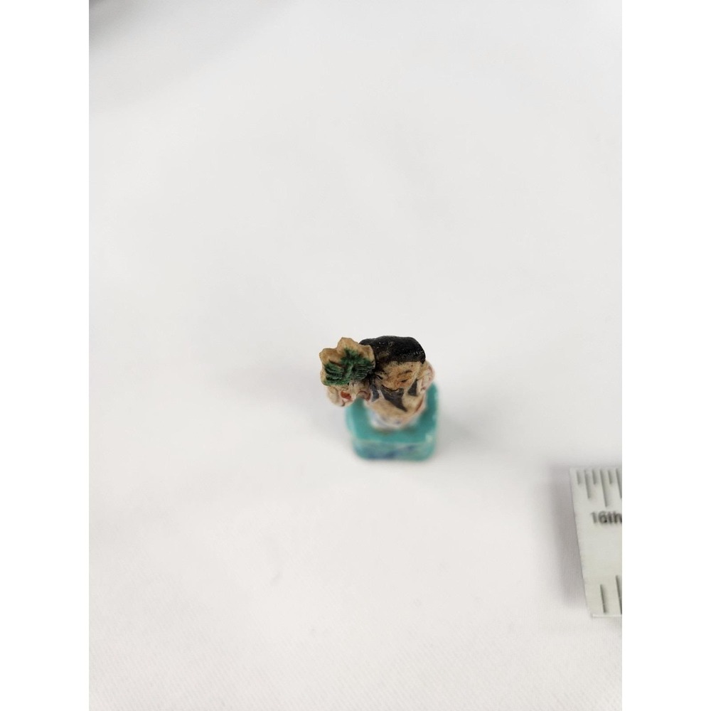 Vintage Asian Chinese Bisque Porcelain Figurine Ancient Man Mud Emperor - Picture 10 of 14